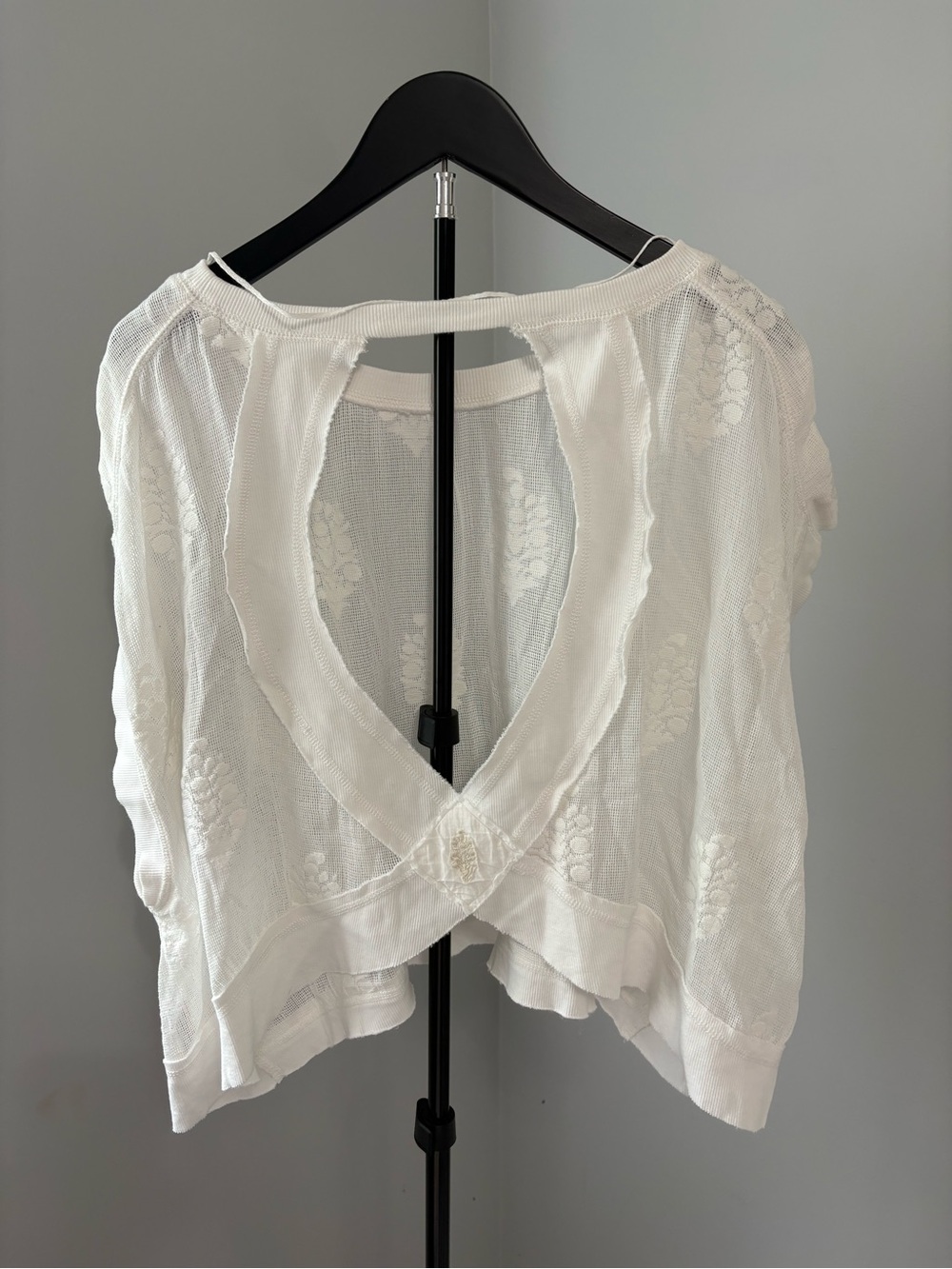 Free People FP Movement My Time Lace Tee White Size M Boho Coastal Basics - Picture 4 of 11